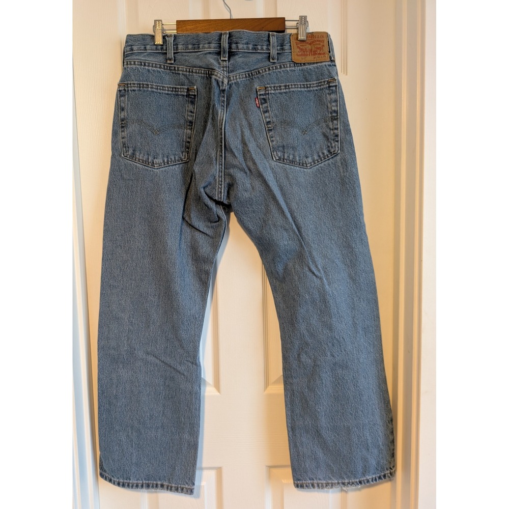 Levis 517 Bootcut Jeans Mens 35x29 (tag 36x29) Blue Denim Medium Wash Cotton - Picture 2 of 5